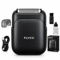 플라이코 전기 면도기 IPX7 방수 휴대용 충전식 미니, 블랙, FS685KR