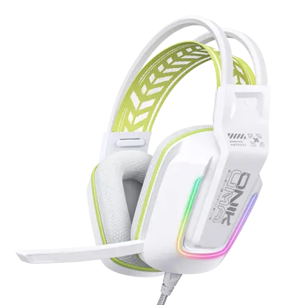 ONIKUMA 유선 게이밍 헤드셋 가상 7.1 usb RGB 노이즈캔슬링 마이크 X13, 화이트, X13