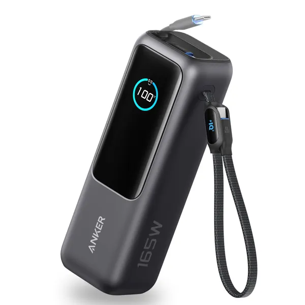 앤커 랩탑 파워뱅크 25000mAh 165W 보조배터리 고속충전 대용량 노트북 C타입 케이블 일체형, 블랙, A1695