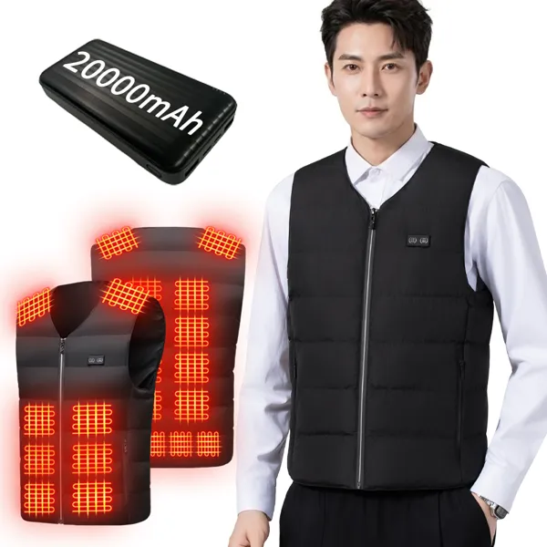 [22구역 히팅 발열조끼 세트] 초경량 온도조절 방한조끼 + 20000mAh 보조배터리 / 캠핑 등산 낚시 아웃도어