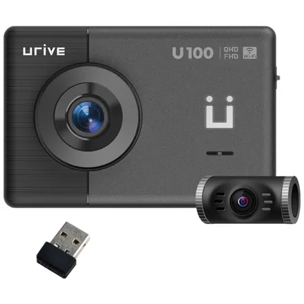 (26년형 동글증정) 유라이브 QHD 고화질 2채널 블랙박스 U100 와이파이 스마트 차량용, 무료 방문 설치, 64GB