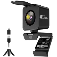 AOC 4K 1200만 고해상도 웹캠 PDAF 자동 초점 마이크 내장, 블랙, AC410