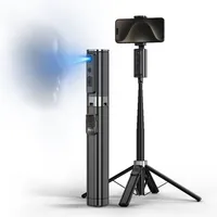 루이트 9세대 얼굴인식 트래킹 셀카봉 블루투스 삼각대 RT-JS9 150CM, 1개, 블랙, RT-JS9