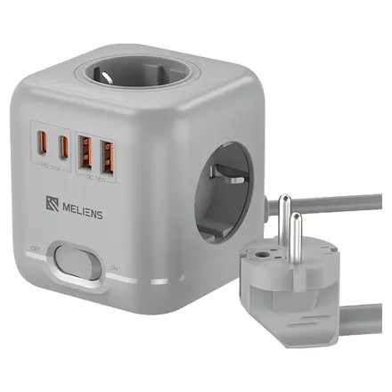 멜리언스 USB C타입 4구 4000W 고용량 PD 30W 고속 가정용 큐브 멀티탭 ML-OLC01, 1개