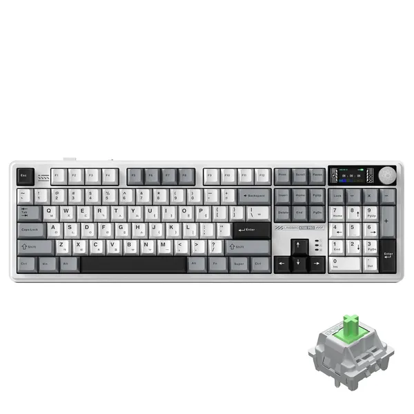 LINGBAO K108Pro LCD 무선 기계식 키보드 게이밍 키보드 한글, K108Pro(한글), 그레이블랙, 제조사축