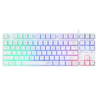 지클릭커 슈퍼히어로 저소음 RAINBOW LED 87 유선 텐키리스 게이밍 키보드