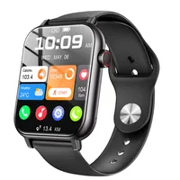 LifeSync 통화가능 스마트 워치 운동측정 2.0인치 대화면 한글판 스마트밴드, 블랙, 4.5cm, 블루투스