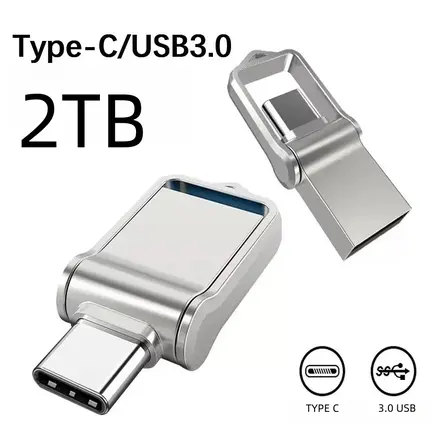 고속 전송 USB3.0 + Type-C 2TB 외장하드 대용량 초고속 휴대용 저장장치