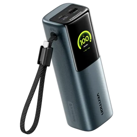벤션 POWERHIVE PD PPS 노트북 고속충전 대용량 보조배터리 200W 27000mAh PD3.1 140W 지원, 그레이, FKGH0