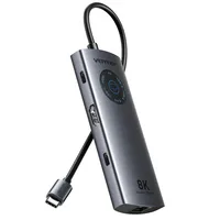 벤션 C타입 8K HDMI PD 랜카드 USB 멀티 허브 도킹스테이션, 미러링 터치 On Off 사생활 보호기능, 1개, 그레이