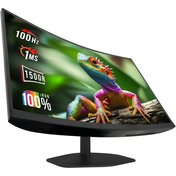 새로운 Sceptre 커브드 27인치 게이밍 모니터 1500R 100Hz HDMI X2 디스플레이포트 1ms 100% sRGB 내장 스피커 머신 블랙 2026 C275W - F