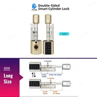 도어락Catchfcae 새로운 조정 가능한 교체 TTLock APP 지문 FRID 카드 암호 실린더 전자 스마트 도어 잠금