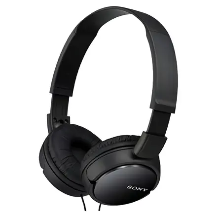 소니 스테레오 헤드폰, MDR-ZX110AP, 블랙, 3.5mm단자