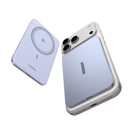 UGREEN 유그린 Magflow Air 초슬림 5000mAh QI2 파워뱅크 20W PD 고속충전 휴대용 충전기 맥세이프 보조배터리 아이폰 17 16 15 14 시리즈 호환, Blue, PB580