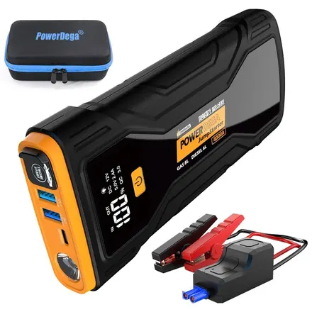 25900mAh 파워대가 자동차 긴급시동 점프스타터 오토바이 보조배터리 자동차 배터리 점프스타터+스마트 점프선, 25900mAh, 1개