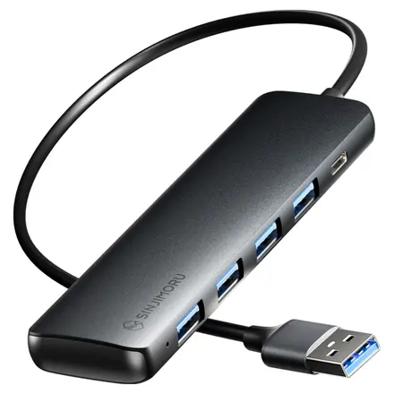 신지모루 4in1 4포트 USB 3.0 C타입 멀티허브 5Gbps 고속전송 알루미늄 노트북 USB허브, 블랙, 1개