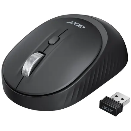 에이서 USB A 2.4G & 블루투스 무선 마우스, 3단계 DPI 조절, 양손 사용 인체공학 디자인, 저소음, 자동 절전 모드, 검은색, 타원형