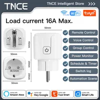 TNCE 스마트 플러그 WiFi 또는 Zigbee3.0 소켓 EU 16A/20A 전력 모니터 타이밍 기능 음성 제어 Alexa Home과 함께 작동