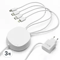 팝폰 4in1(C핀/C핀/8핀/5핀) 업소용 핸드폰 멀티충전기 TC45, 3개, 단일