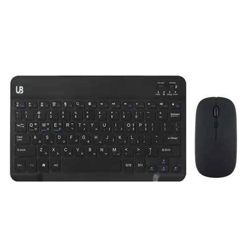 UB BK1 블루투스 무선 키보드+마우스 세트, 텐키리스, 블랙 미디움, BK 1