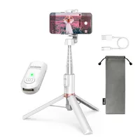 셀루미 인체공학 익스텐션 셀카봉 삼각대, SEL-CT1300M, (화이트&로즈골드), 1개