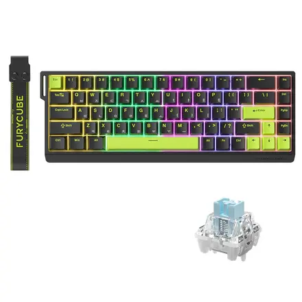 FURYCUBE M68HE 자석축 기계식 게이밍키보드, 마그네틱축(자석축), M68 HE, 베타블랙