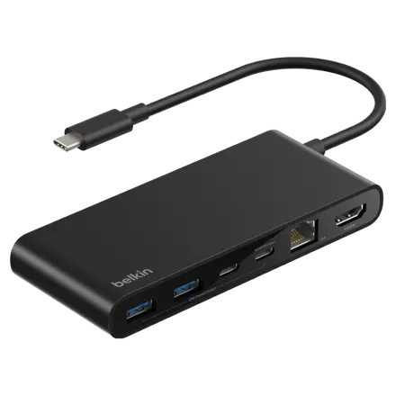 벨킨 connect 유니버셜 USB C 8in1 2.5Gbps 이더넷 10Gbps 4K 60Hz HDMI 100W PD 멀티 허브 INC024fqBK, 블랙, 1개