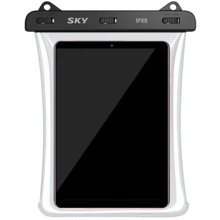 SKY 웰 IPX8 4중 잠금 다목적 아이패드 태블릿 프리미엄 터치 방수팩 + 목걸이 세트, 블랙, 1개