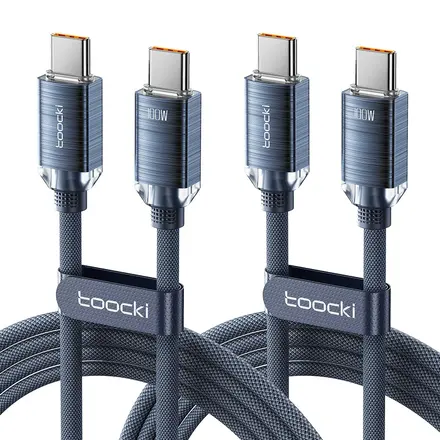 Toocki 100W C to C PD 초고속 충전 케이블, 2개, 2m, 블루