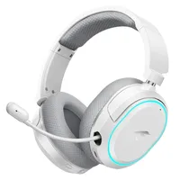 피쿤 2.4GHz 저지연 7.1 서라운드 ENC 마이크 무선 게이밍 헤드셋 블루투스 6.0 게임용 헤드셋, 흰색, G2
