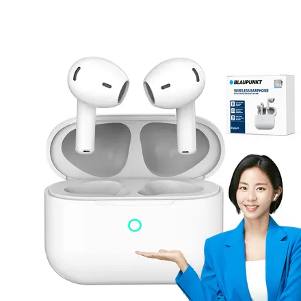 블라우풍트 ENC 노이즈 캔슬링 블루투스 이어폰, BLP-BE331W, 화이트, 5시간, BLP-BE331W, 화이트