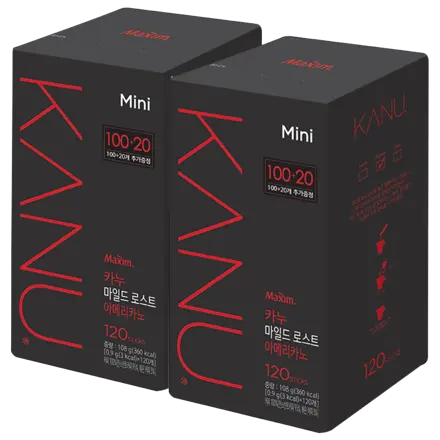 카누 마일드 로스트 아메리카노 원두커피스틱 미니, 900mg, 120개입, 2개
