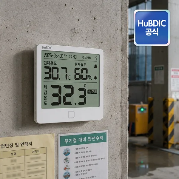 휴비딕 스마트 체감온도계 HT-10 PRO 써모게이트 온습도계 데이터로거 4단계경보알람 PC연동 통합관리 엑셀저장 elevee