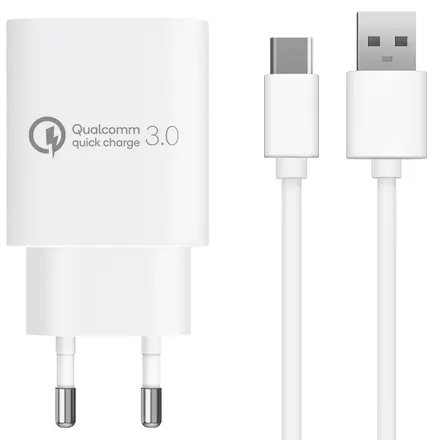홈플래닛 퀄컴 공식인증 QC3.0 18W고속충전기 + 타입C케이블 1.2m 세트