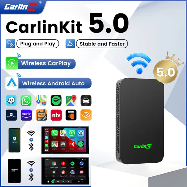 2026 CarlinKit 5.0 2Air 무선 안드로이드 자동  휴대용 카플레이 무선 동글 자동차 라디오용 유선 카플레이 안드로이드 오토