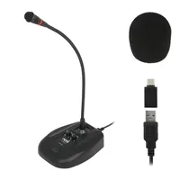 고감도 컴퓨터 구즈넥 마이크 USB C타입 다이내믹 콘덴서 볼륨 녹음 스탠드형 PC 게임 회의 유선 방송용, 선택1, NX-STCMIC-01 (NX1534)