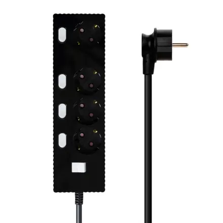 파워존 4000W 고용량 웨이브 개별스위치 과부하차단 4구 멀티탭 콘센트 50cm 1.5m 3m 5m 7m, 1개