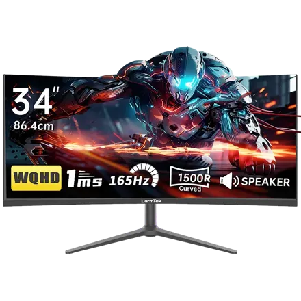 LarmTek 게이밍 모니터 27인치 34인치 49인치 울트라와이드 FHD/QHD/WQHD/4K/DQHD/5K 165Hz/240Hz 커브드 화면 고주사율 내장스피커 높이조절 스탠드
