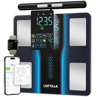 체중을 위한 LOFTILLA 스마트 체중계 B 체 근육량을 8전극 블루투스 욕실 50개 이상의 전신 구성 지표 5 4인치 대형 LED 디스플레이로 높은 정확도의