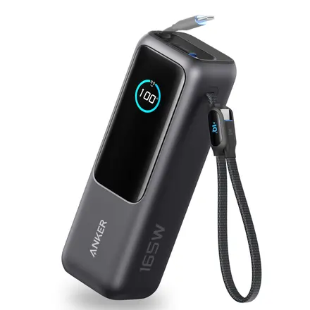 앤커 랩탑 파워뱅크 25000mAh 165W 보조배터리 고속충전 대용량 노트북 C타입 케이블 일체형, 블랙, A1695