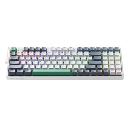 Machenike 매카닉 K500-B94 적축 RGB 핫스왑 94키 풀배열 유선 기계식 게이밍 키보드, K500-B94 풀배열 적축 기계식 키보드, 적축, 화이트