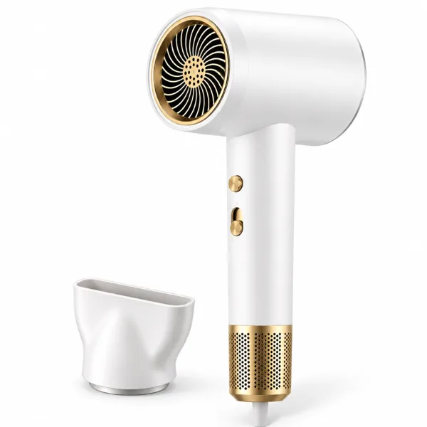 하이브로 2000W 초고속 저소음 헤어드라이기 경량 냉온풍 3단 온도 2단 풍량 마그네틱 노즐 화이트, 화이트, STL-8878Pro