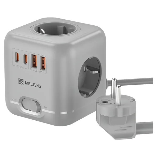 멜리언스 USB C타입 4구 4000W 고용량 PD 30W 고속 가정용 큐브 멀티탭 ML-OLC01, 1개