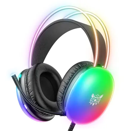 ONIKUMA 유선 게이밍 헤드셋 3D RGB 가상 7.1 usb RGB 노이즈캔슬링 마이크 X25, 블랙, X25