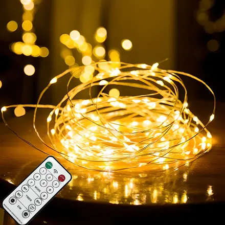 홈데코 LED USB 감성조명 와이어 전구 100구 + 리모콘, 전구색, 10m, 1개