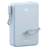 SKY 필 Cube 20000mAh PD QC 22.5W 고속충전 LCD잔량표시 대용량 미니 보조배터리 케이블 멀티단자, 블루, SKY-A20