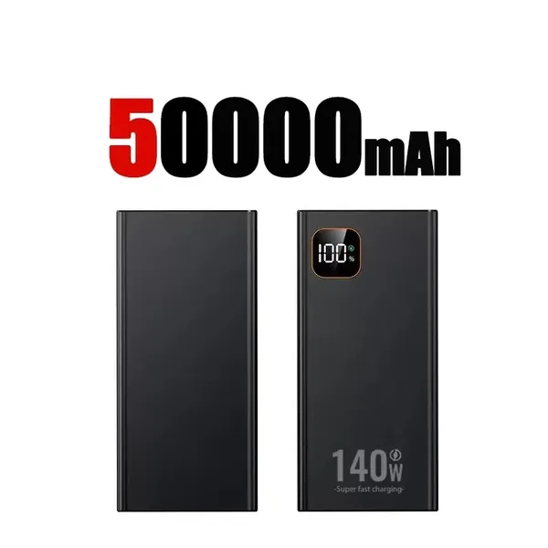 500000mAh 파워 뱅크 140W 초대용량 초고속 충전 휴대용 보조배터리 디지털 디스플레이 외장 2026