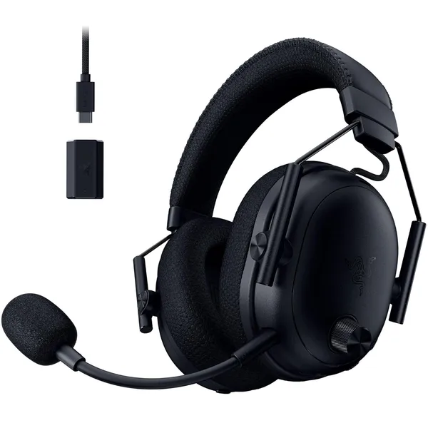 PC용 Razer BlackShark V3 Pro 무선 ANC 게이밍 헤드셋: 풀 밴드 마이크 - 50mm 드라이버 2.4GHz 블루투스 USB 3.5mm Mac PS5, Blac