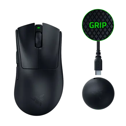 레이저 DeathAdder V4 Pro 무선 게이밍 마우스 + 동글이 + 그립 + 스왑 세트, 블랙, 데스에더 V4 Pro + 스왑세트