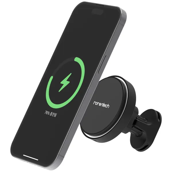 로랜텍 맥착 고속 무선충전 차량용 맥세이프 거치대, 혼합색상, rorentech